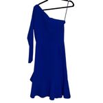 Chiara Boni NEW NWT  La Petite Robe Bernarda One Sleeve Ruffle Dress Blue Klein Photo 7