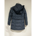 Womans Etam Woman Blue Small Knee Length Zip Front Hood Puffy Coat Photo 2