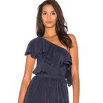 Capulet Revolve  Vanessa Navy Ruffle One Shoulder Top, NWT, Small, MSRP $158 Photo 4