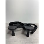 Open Edit  Sandals Size 7.5 Qarly Heeled Black Open Square Toe Slip On Heels Photo 4