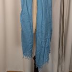 Vince  Viscose and Cashmere Wrap Scarf Blue Photo 4