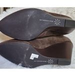 Isaac Mizrahi Live Andrea Size 8 Brown Leather Suede 3" Wedge Ankle Booties Photo 5