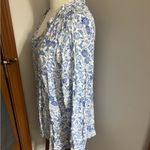Old Navy New  Women'sBlue Floral Print LS Open Neck Long Sleeve Photo 3