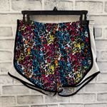 Nike Women’s Dri-fit multi color funky dot colorway lined athletic shorts large Photo 0