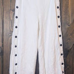 4Sienna Side Button Wide Leg Pants White Photo 0