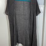 Eileen Fisher  Open‎ Front Short Sleeve 100% Linen Slub Long Cardigan Size Large Photo 0