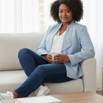 Tahari Light Blue Blazer  brand Photo 0