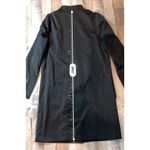 Dana Buchman  Black Trench Coat Zebra Lining Mandarin‎ Collar sz XS Weathergear Photo 9