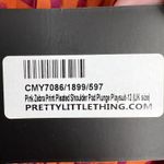 Pretty Little Thing Pink Zebra Print Pleated Shoulder Pad Plunge Playsuit 8 New Photo 8