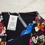 Skinny Dippers Daisy Duke Ruffled Bikini Bottom Size L Black Floral High Waist Size L Photo 2