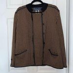 Vintage Belmonde Houndstooth Sweater Jacket Black Size 12 Photo 0
