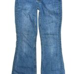 Rare Y2K NOBO Low Rise Flare Jeans Size 11 / 30” Bling Pocket Colorful Stitching Blue Photo 0