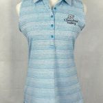 Under Armour Sleeveless Golf Polo Cherokee Valley Logo Turquoise Stripe Sz Small Photo 0