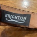 Brighton  1993 dark brown textured silver medallion accents belt size medium. Photo 5