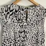 Caché Black and White Leopard Print Mini Dress Size Large retro chic mobwife Photo 5