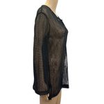 Sand N Sun Black Mesh Sequined Slit V Neck Beach Pullover Cover Up Womens Small Photo 2