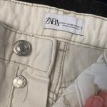 ZARA High Rise Cream Jeans Photo 3
