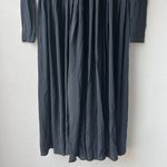 Rebecca Taylor  Pleated Knit Mock Neck Open Back Long Sleeve Black Maxi Dress XS‎ Photo 4