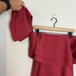 Keepsake - Two-Fold Off-the-Shoulder Mini Dress in Red Ochre Wedding Cocktail Photo 4