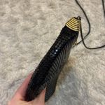 Vintage 80s Glam Black Metal Mesh Bow Purse Shoulder Handbag Chainmaille Gold Photo 8