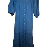 Madewell Tie-Waist Tiered Midi Dress in Windowpane Sz 6 Photo 11