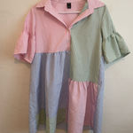 SheIn  Pastel Striped Colorblock Dress Photo 0