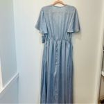 MELLODAY NWT  baby blue high low midi dress V Neck tie flutter sleeve size small Photo 4