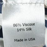 La Ligne Lottie Silk Blend Flutter Sleeve Blue White Stipe Tiered Midi Dress XL Photo 2