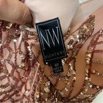 Nightway  Women prom Pink Sequin Evening Dress Low Cut Sleeveless V Neck Full 6P Photo 1