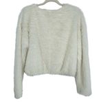ZARA  Womens cream Long Sleeve‎ Faux Fur Pullover Sweater Soft Girl Small Photo 6