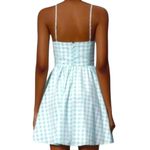 ZARA NWOT Seersucker Beaded Gingham Flare Dress Size XL Photo 2