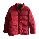 Womens Red Puffer Down Coat Warm Winter Quilted Outerwear Casual Jacket Size 12 Photo 0