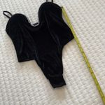 Victoria's Secret Victoria’s Secret Rhinestone Pushup Bodysuit Sz M Medium Black Velvet High Leg Photo 2