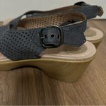 Dansko Women’s Blue Perforated Leather Wedge Sandals Size 41 (US 10-10.5) Photo 4