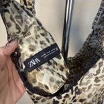 ZARA  Lace Trim Leopard Print Cami‎ Tank Top Size Small Y2K Feminine Dainty Photo 3