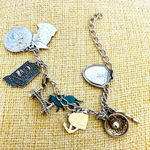 Vintage Sterling Charm Bracelet 9 Charms Life Story 7” 17.83g‎ Silver Photo 0
