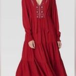 Knox Rose maxi embroidered tiered boho gauze 2 pockets 46” long NEW size 2X Photo 0