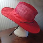None Red Boone Hat with black strap. No brand tag or size tag. 23 inch circumference Photo 1