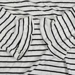 Kaileigh White Black Striped Long Sleeves Ruffle Neck Top L NWOT Photo 4