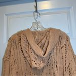 Kori  America Tan/Brown Knit Open Front Hooded Cardigan size S/M Photo 8