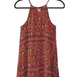 Francesca's Francesca’s Miami Burnt Orange Floral Print Keyhole Mini Dress Photo 0