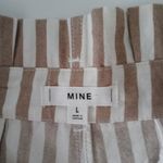 Mine Women's PaperBag Tan Stiped Shorts Size Large White Photo 8