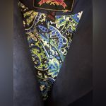 Isaac Mizrahi  Blue faux suede blazer with Paisley liner women’s size large Photo 2