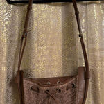 Free People  Cabana Coconut Shell Brown Woven Crossbody Purse NWOT Photo 0