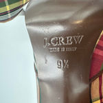 J.Crew Plaid Peep Toe Heels Brown Red Green Chain Detail Stiletto Size 9.5 Photo 6