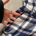 Aerie Blue White Plaid Romper Longsleeve Button Up XS Extra Small NWT Photo 7