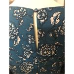 Banana Republic Legion Blue and Antique Pewter Floral Blue Pearl Snap Ruffle Cuf Photo 10