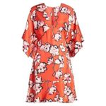 Anthropologie Lewit Red Poppy Floral Collage Silk‎ Dress Photo 4