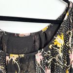 Free People  Last Time Printed Floral Top Black Ruffle Photo 8