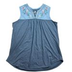 Sherpa Adventure Gear Womens Embroidered Top Tank Blue Size Large Boho Photo 0